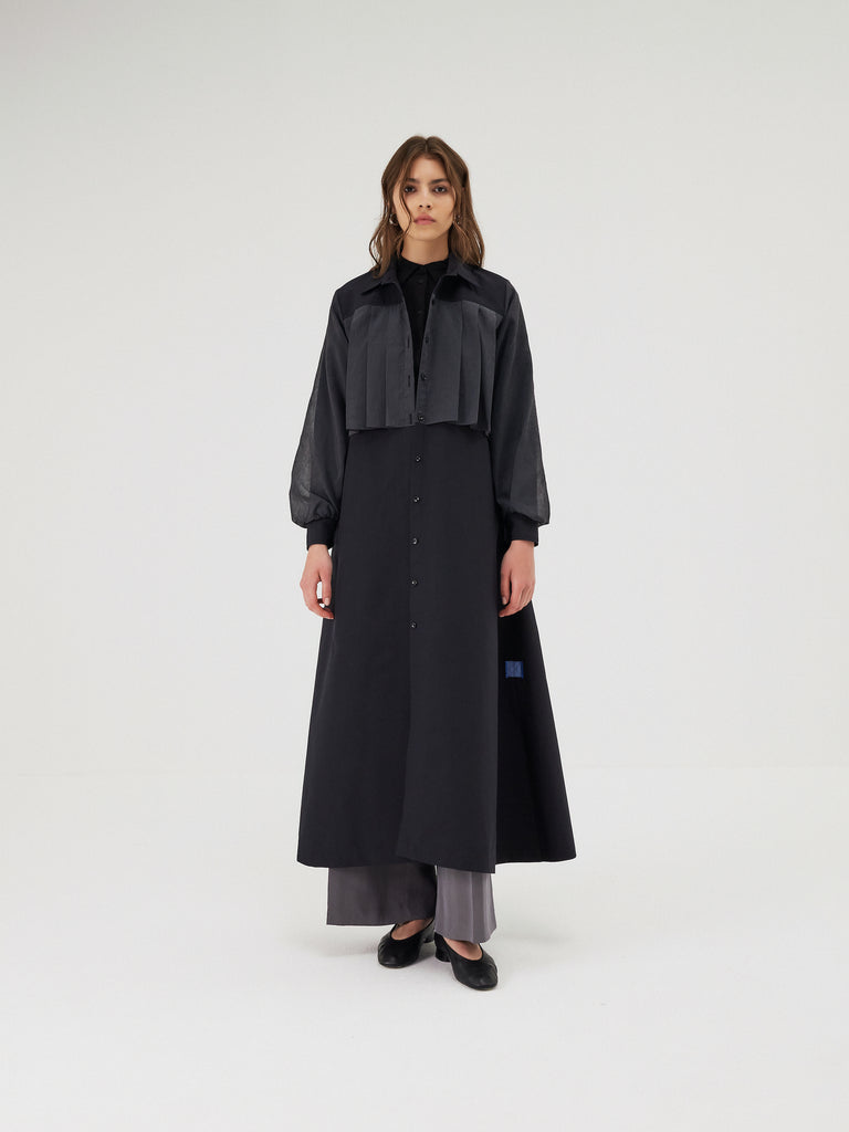 Cropped Pleats Outerwear