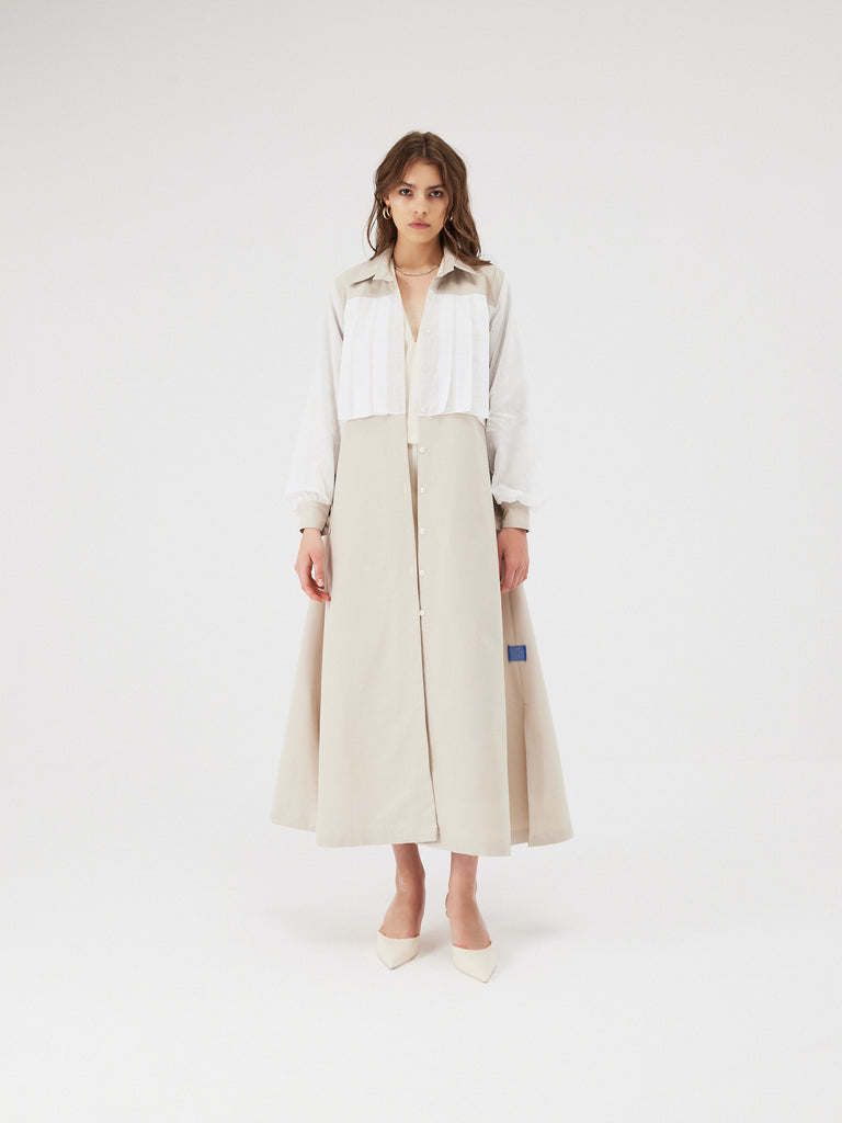 Cropped Pleats Outerwear