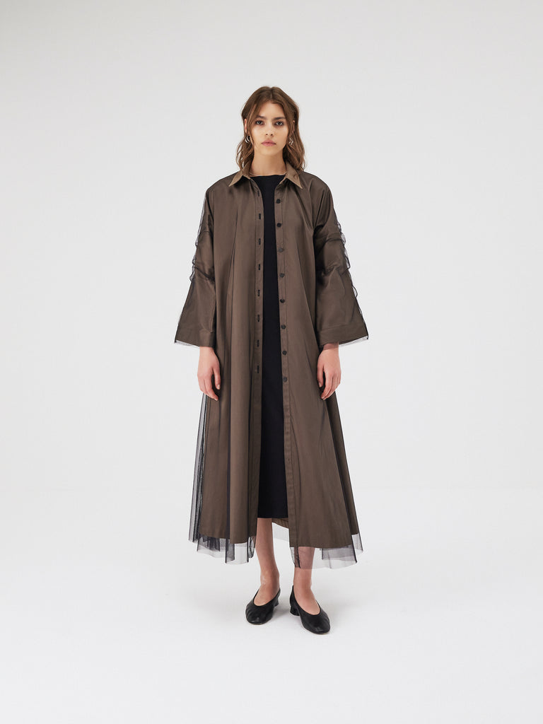 Overlayed Tulle Coat