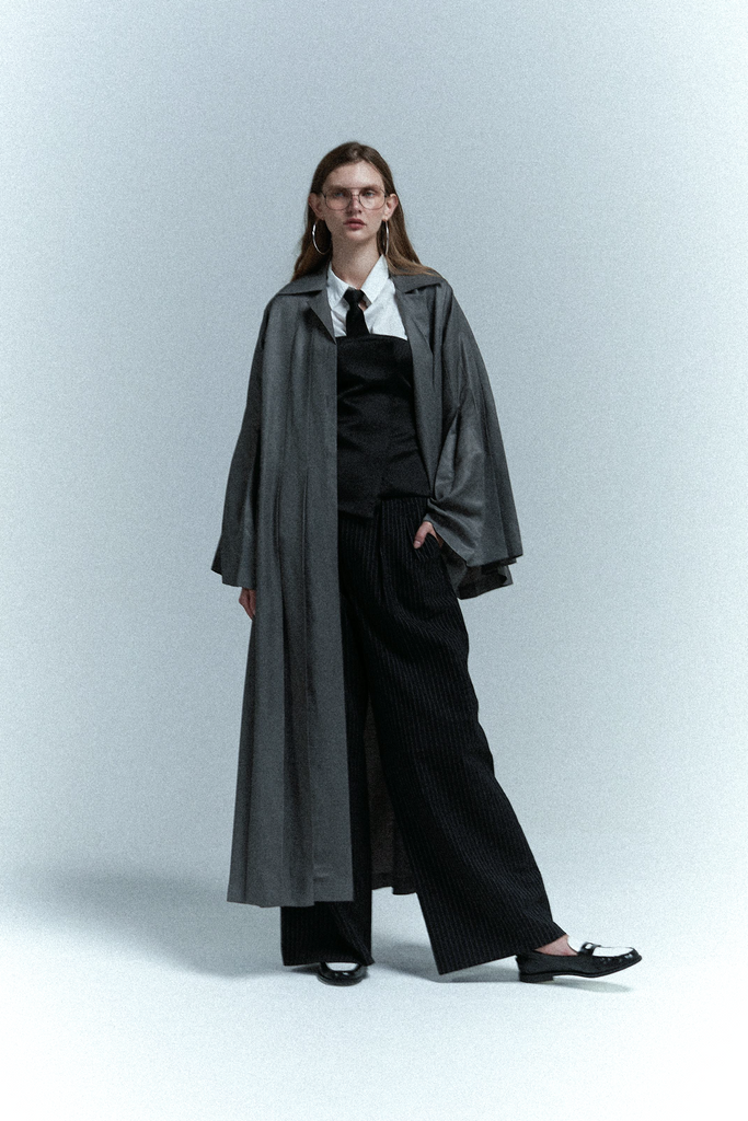 Pleated Linen Coat